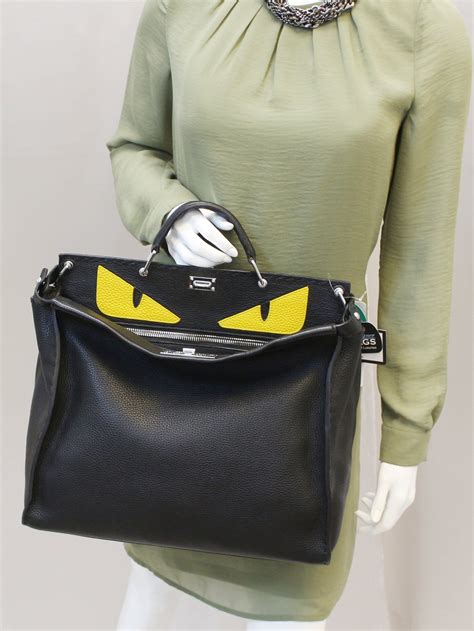 fendi monster leather tote|fendi peekaboo monster bag.